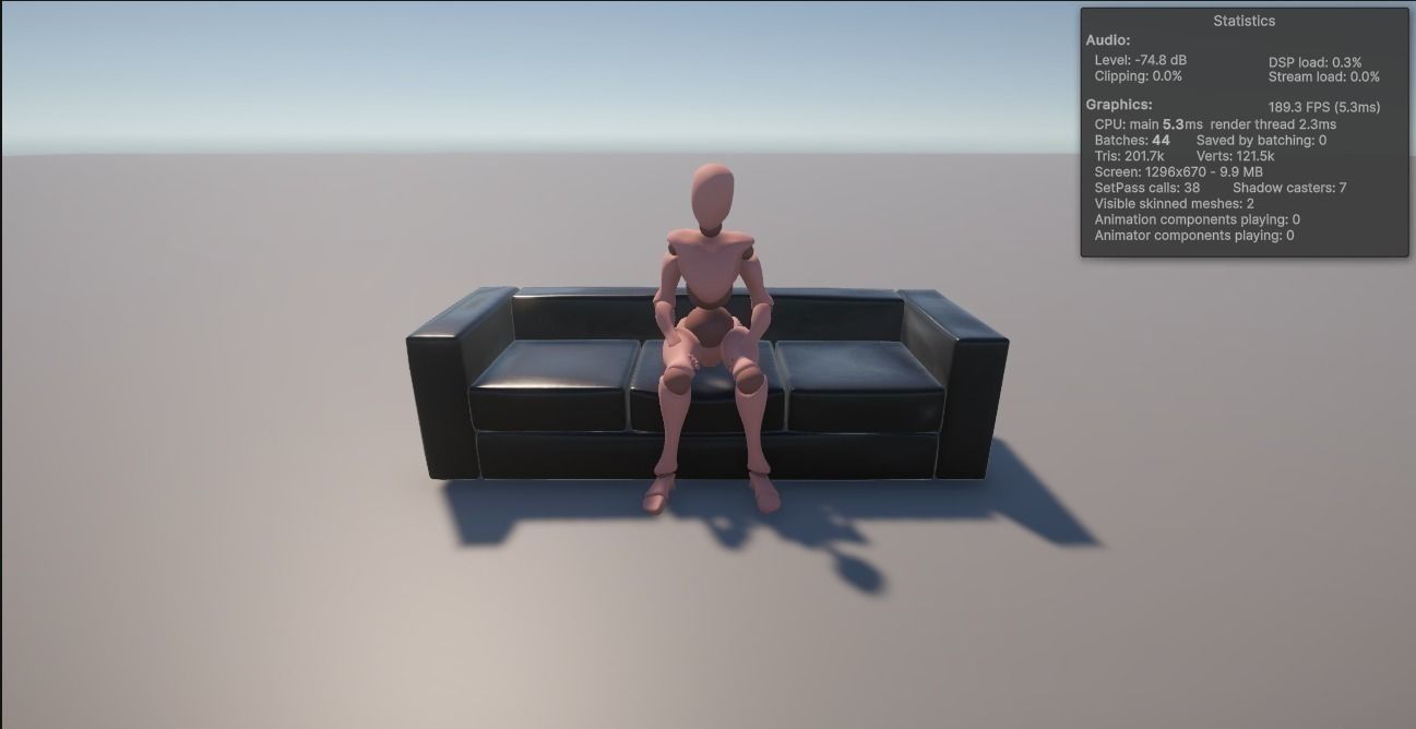 Old Modern Loveseat Sofa - Game-Ready Low-poly 3D model_4