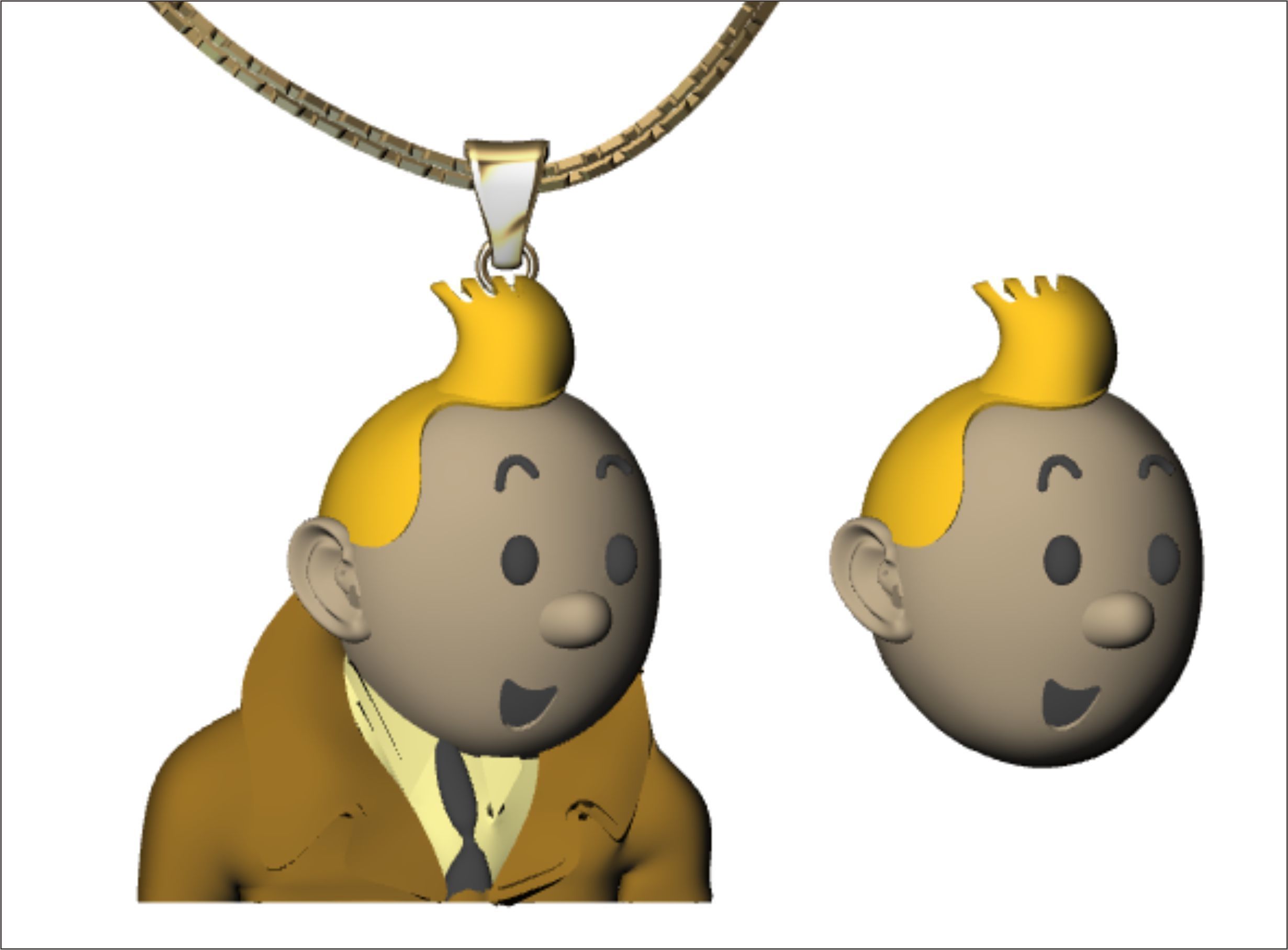 tintin pendant jewellery 3D print model_3