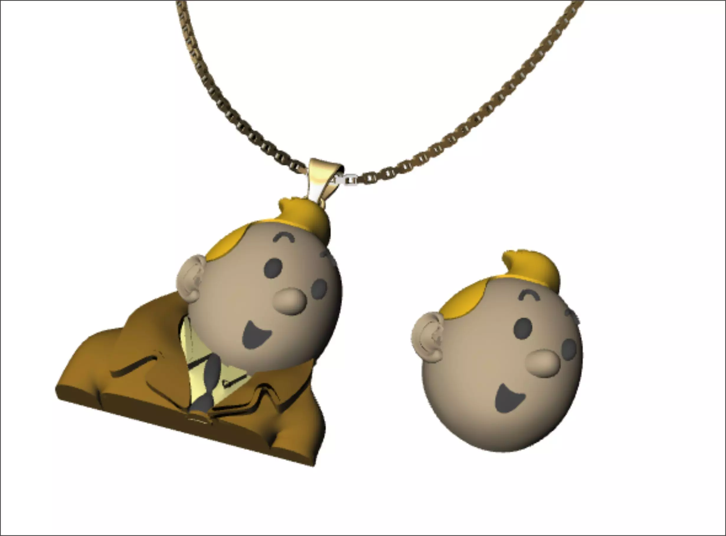 tintin pendant jewellery 3D print model_0