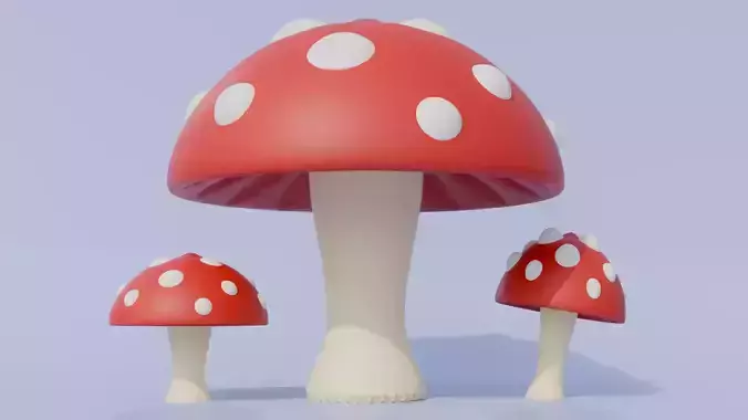 Mushroom 3D Model - Blender Cycles Render