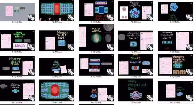 20 ring pieces model rihone drawing 3 d rings ring