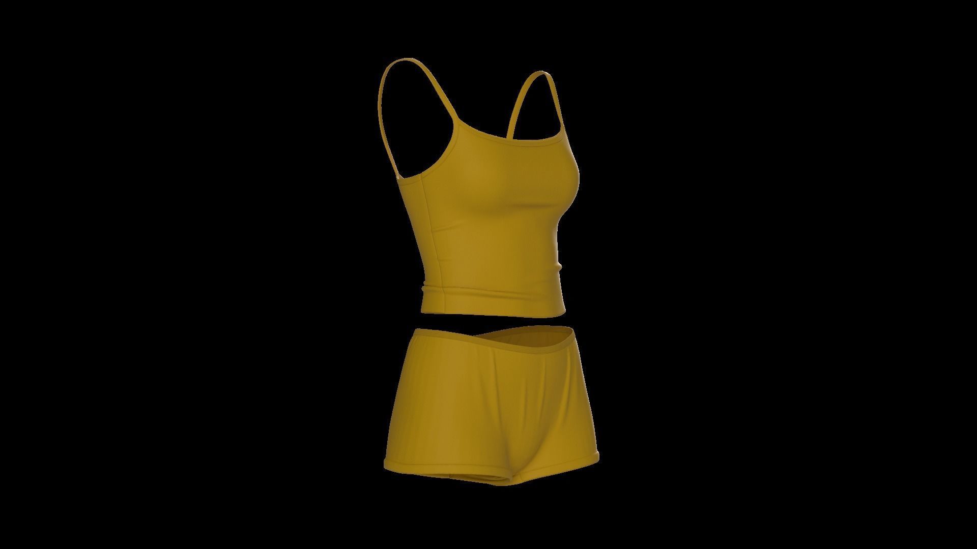 Female underwear set 3D model_2