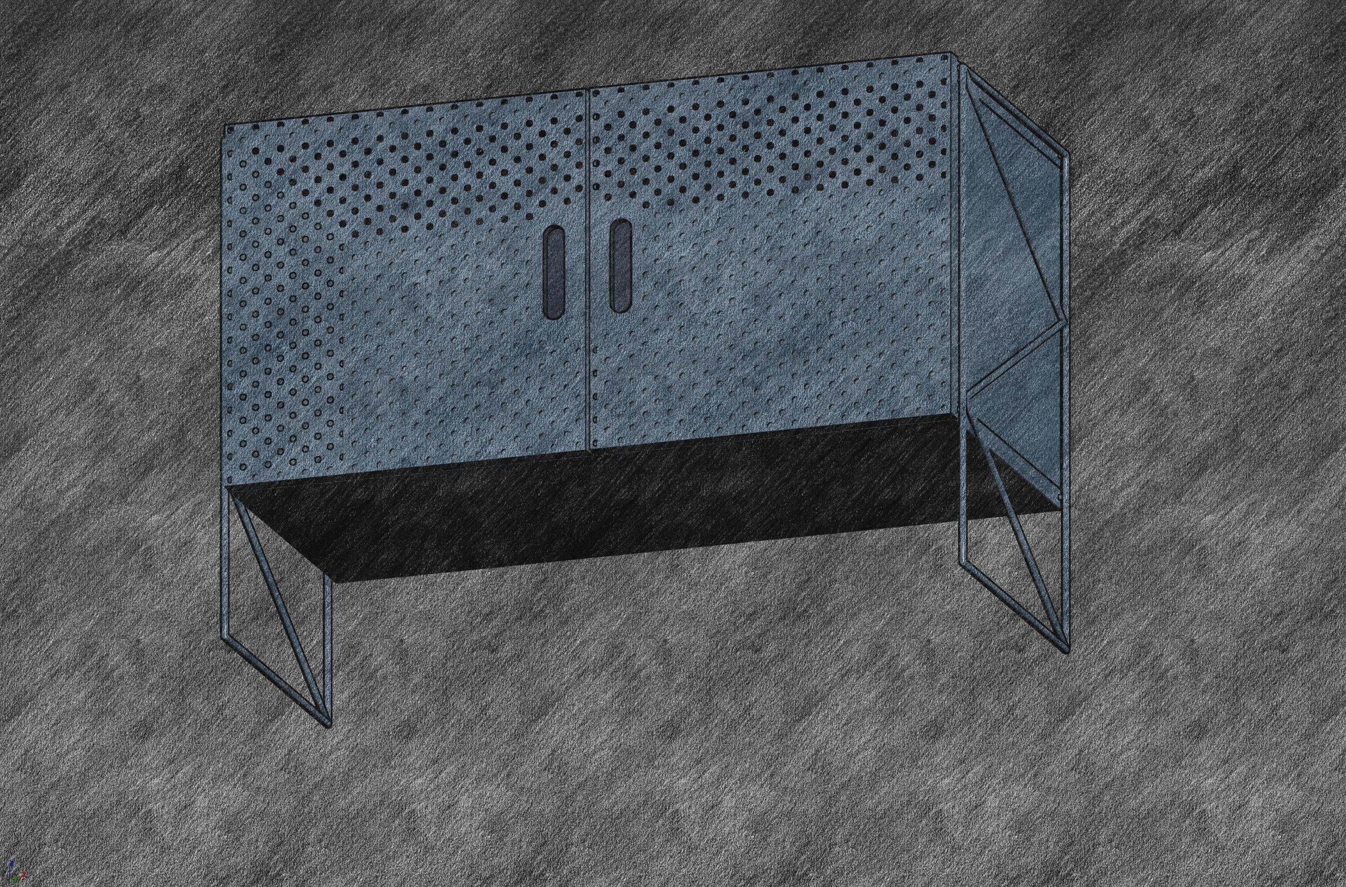 Metal Sideboard 3D Model 3D model_6