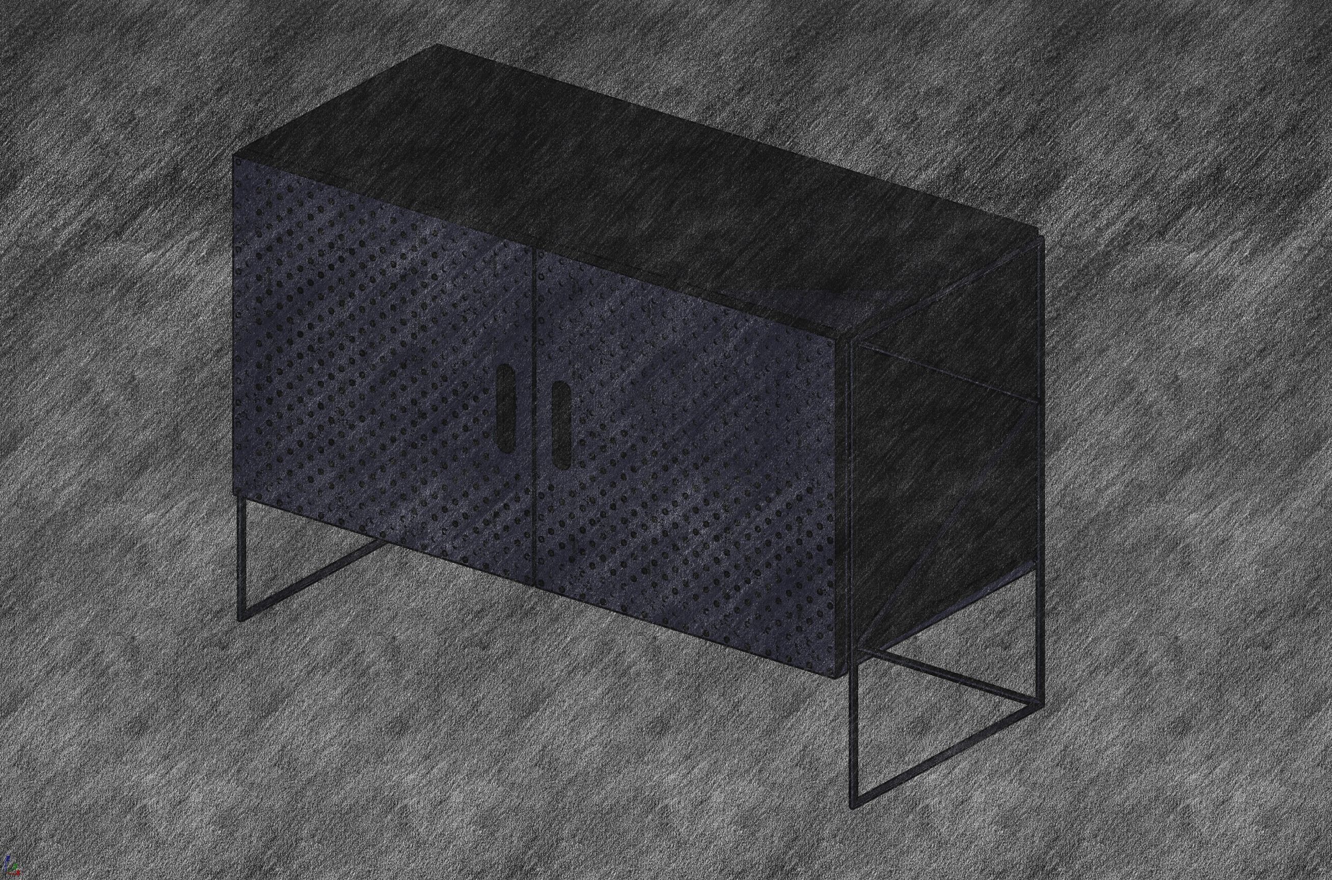 Metal Sideboard 3D Model 3D model_5