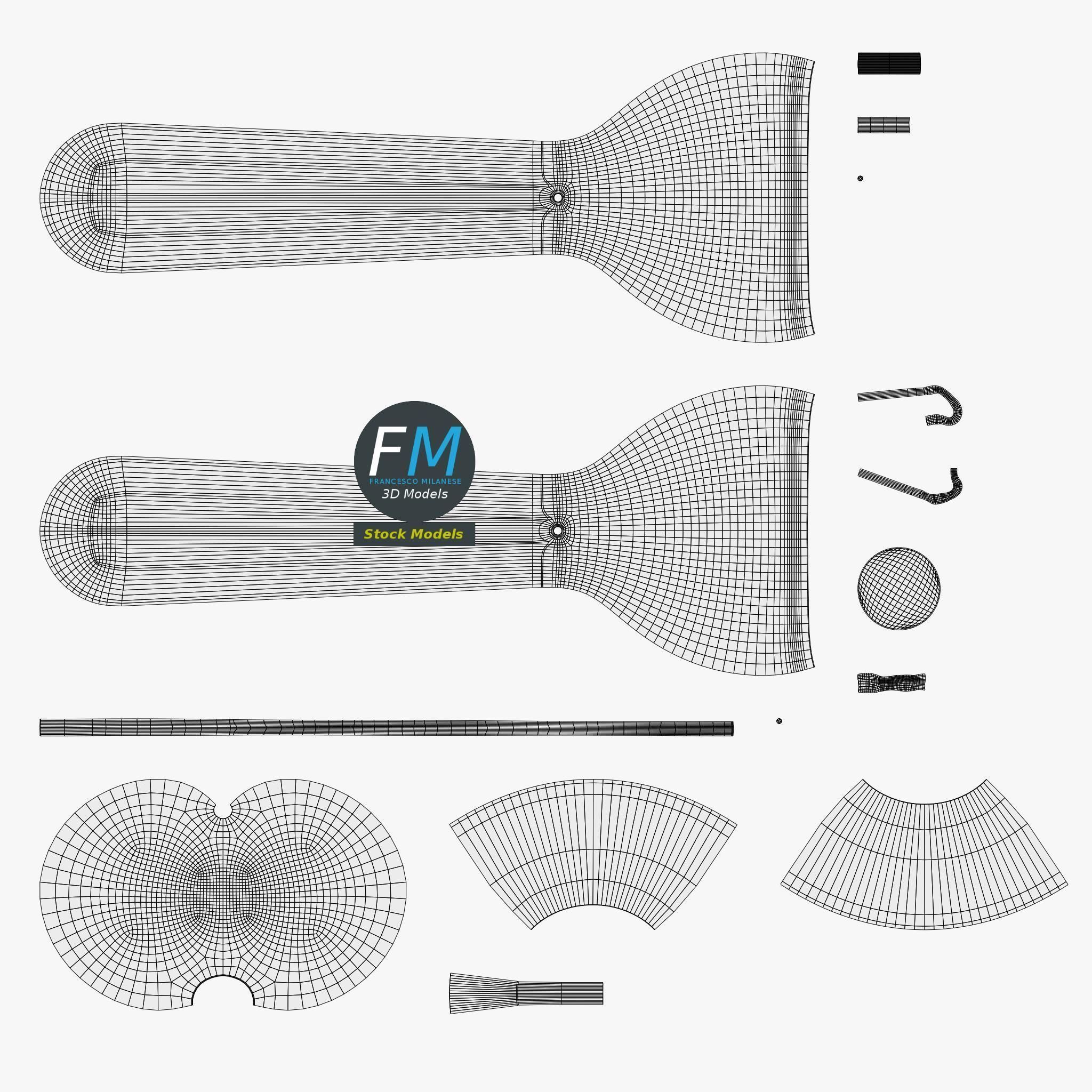 Cup and ball game 3D model_11