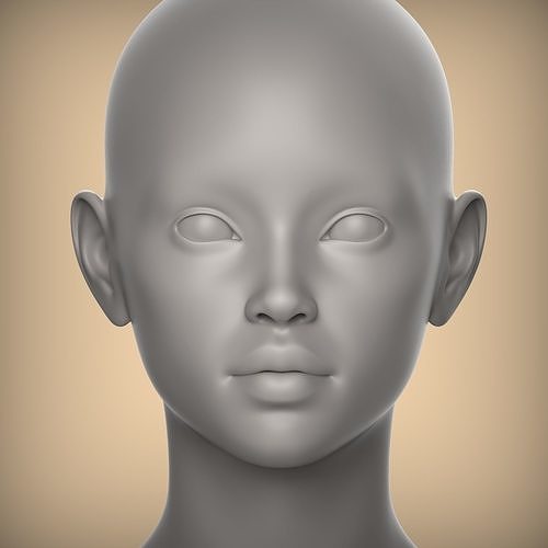 39 3D HEAD FACE FEMALE CHARACTER TEENAGER PORTRAIT DOLL 3D model 3D model