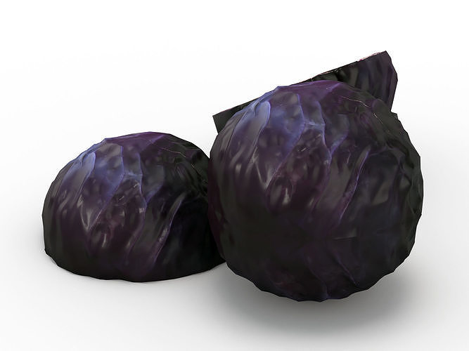 Purple cabbage Low-poly 3D model 5