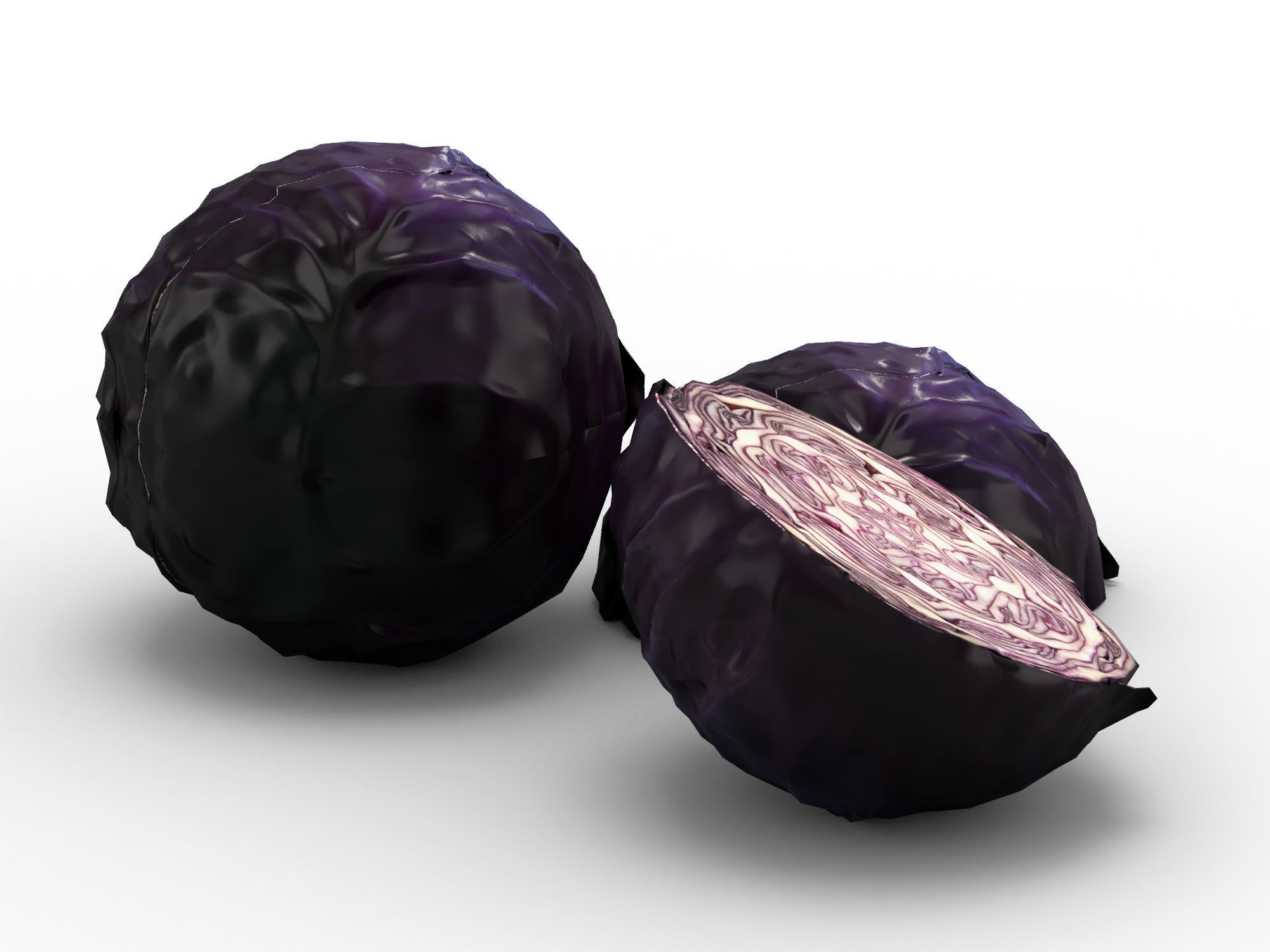 Purple cabbage Low-poly 3D model_7