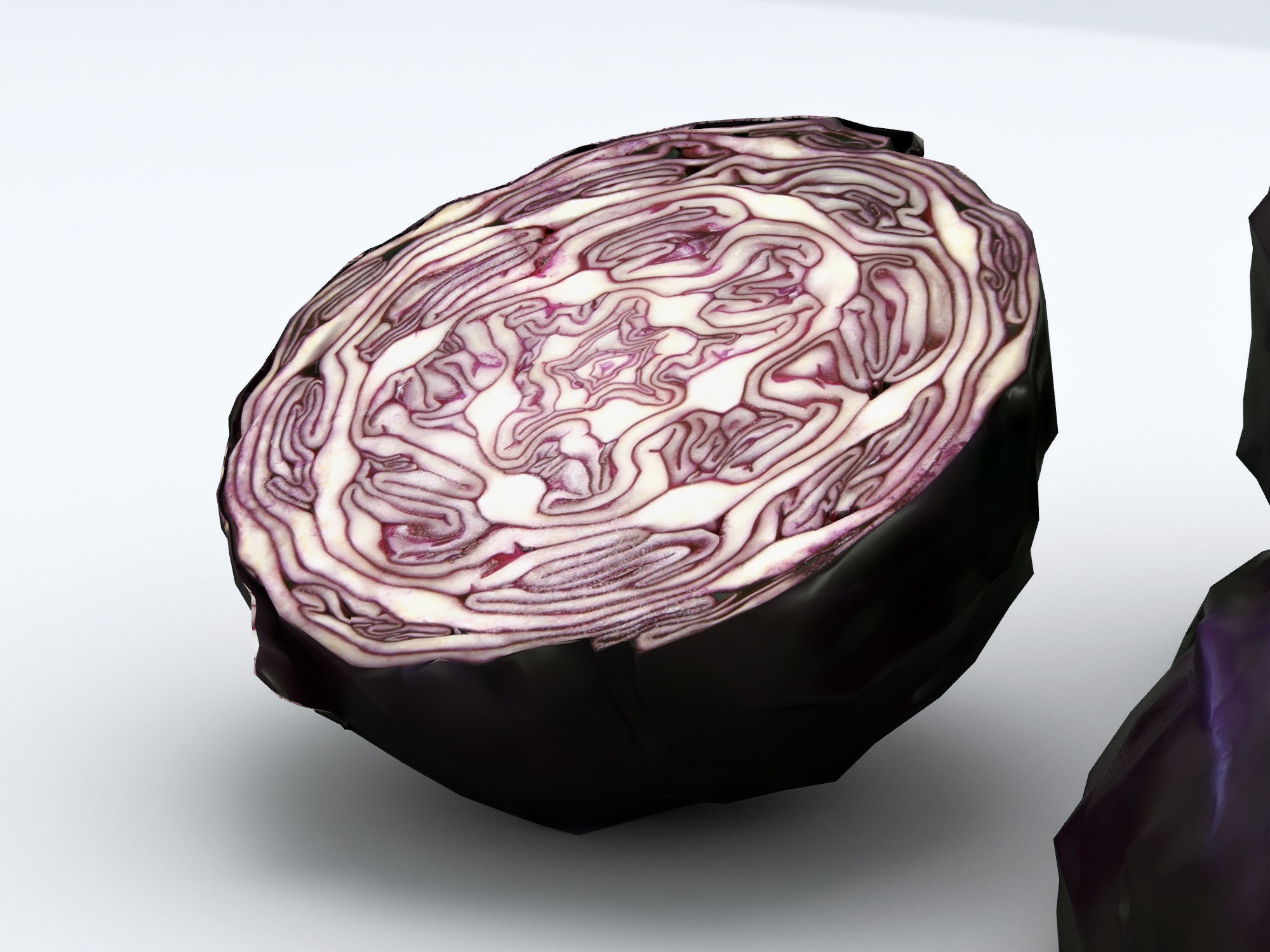 Purple cabbage Low-poly 3D model_10