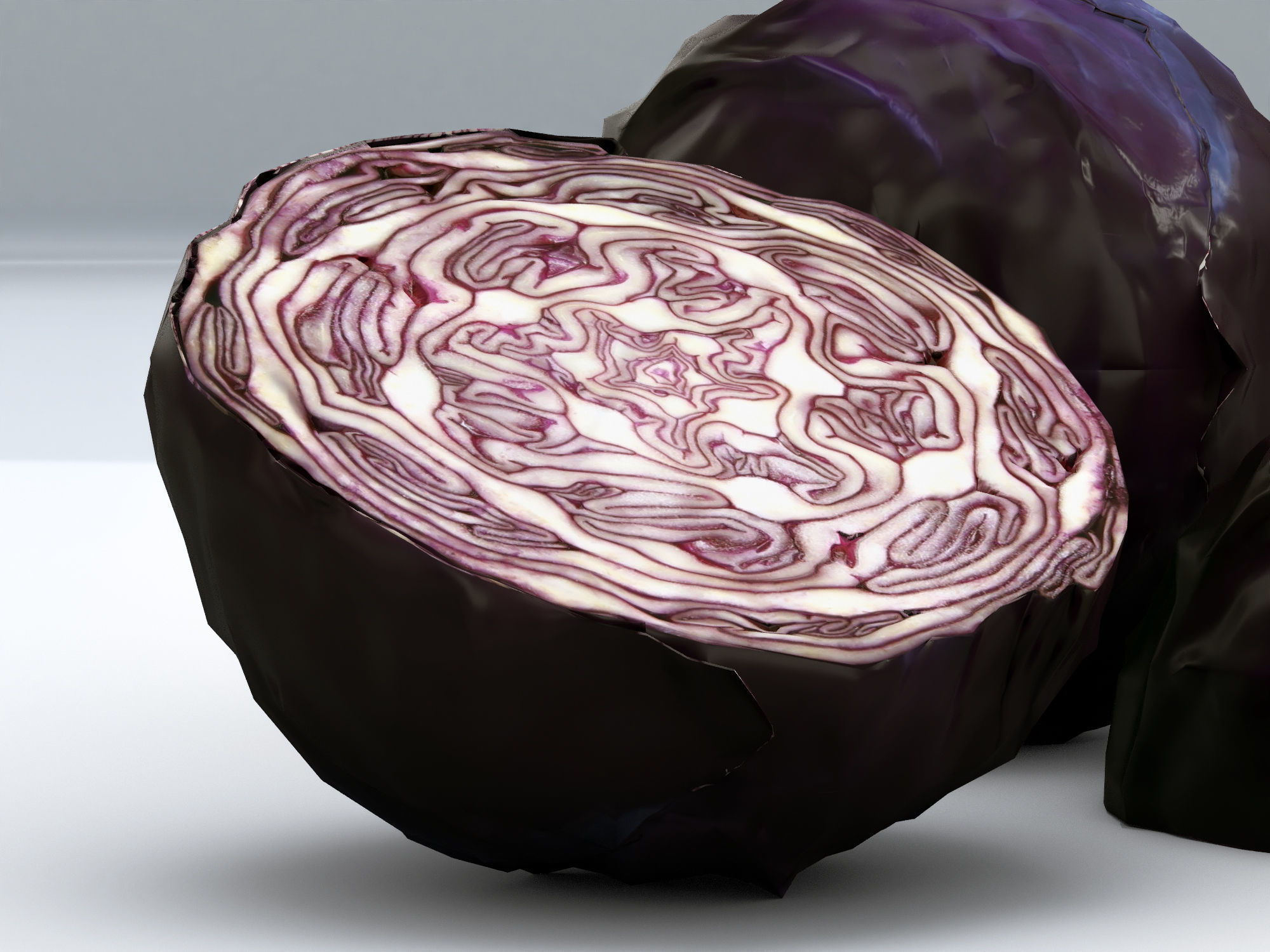 Purple cabbage Low-poly 3D model_11