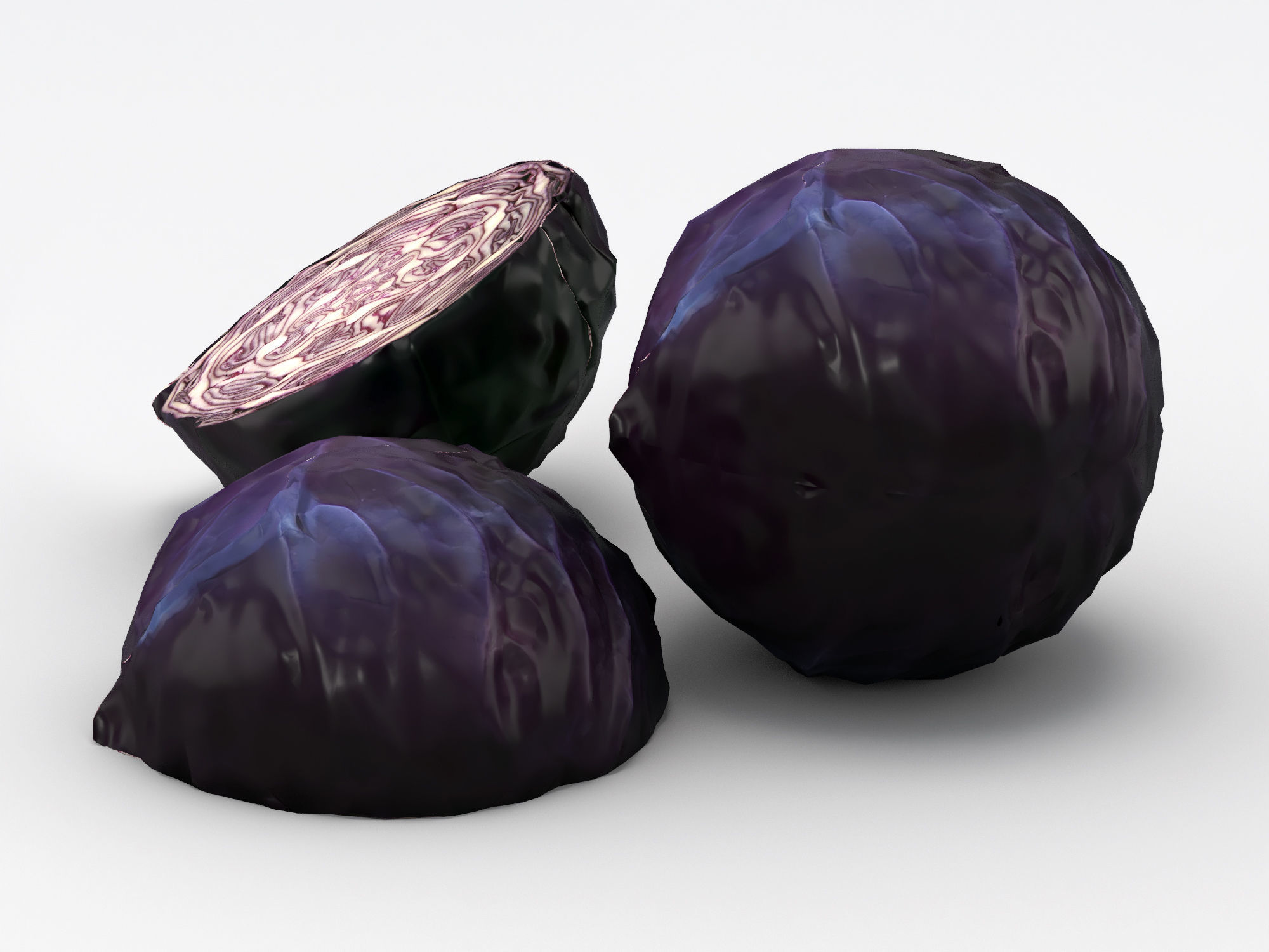 Purple cabbage Low-poly 3D model_3