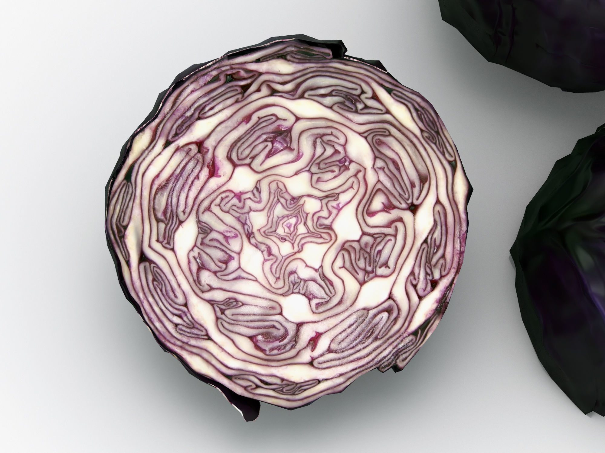 Purple cabbage Low-poly 3D model_12