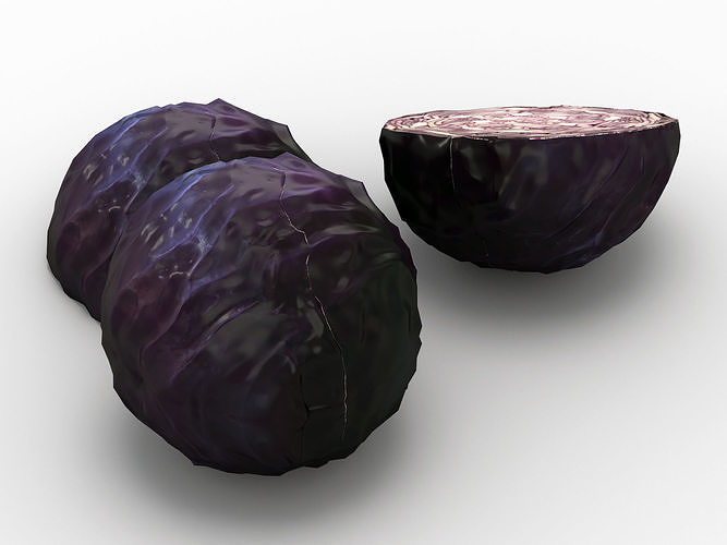 Purple cabbage Low-poly 3D model 6