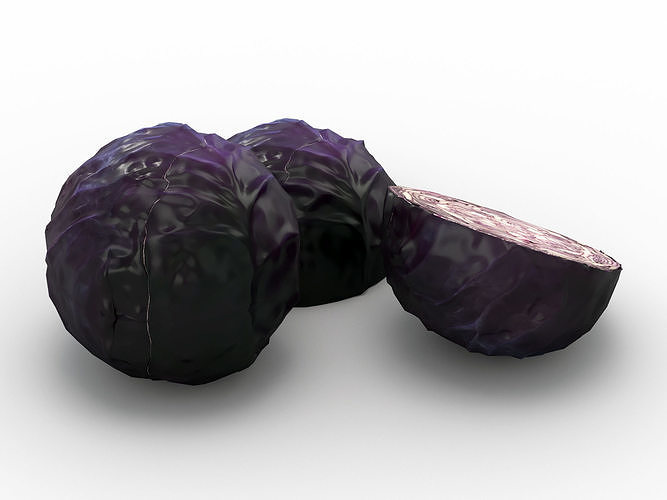 Purple cabbage Low-poly 3D model 7