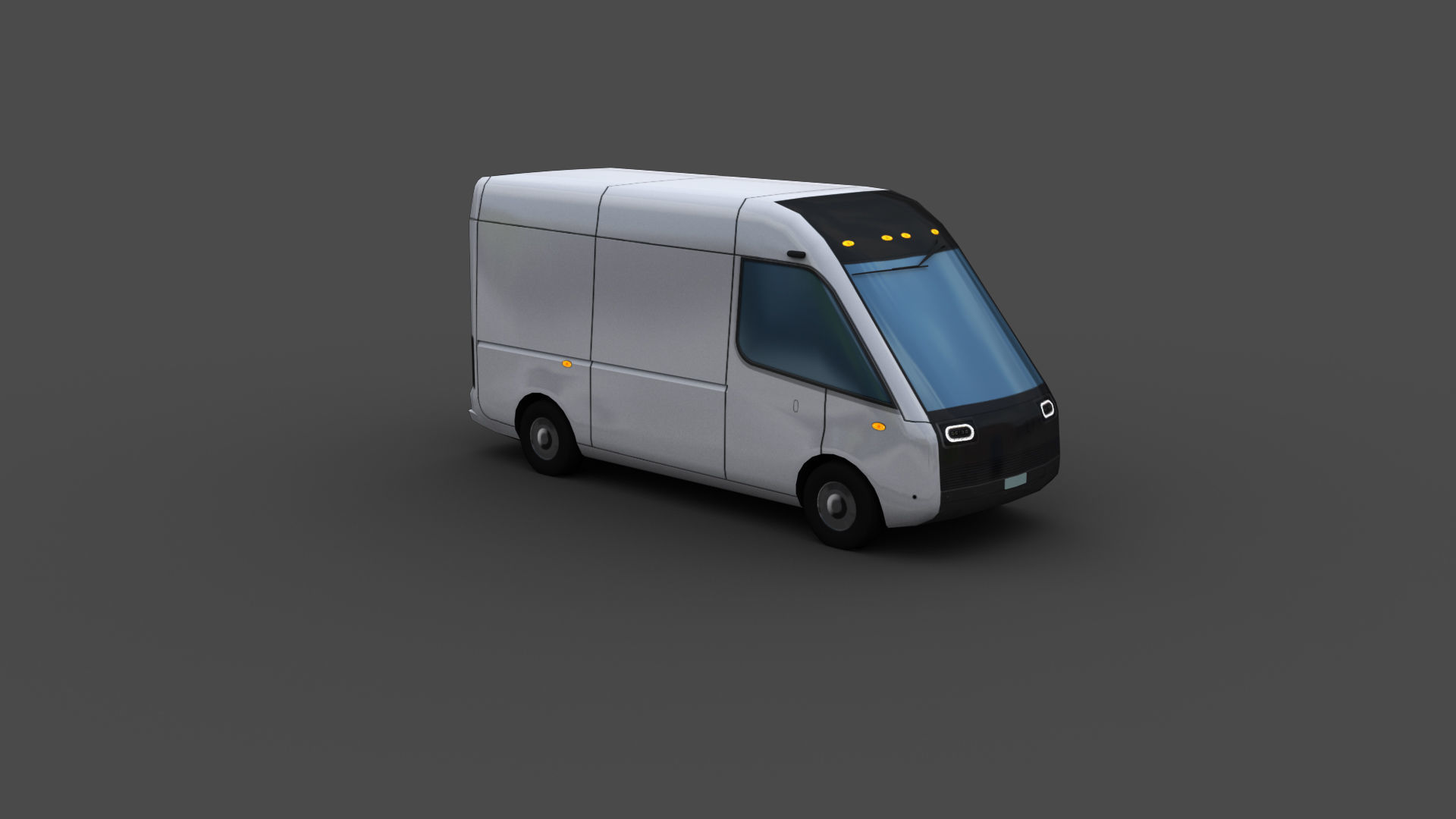 Electric Van 2 Lowpoly Low-poly 3D model_4