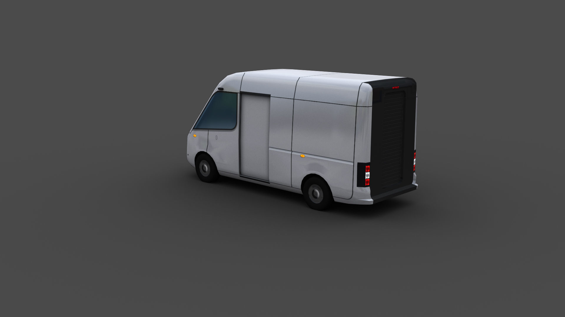 Electric Van 2 Lowpoly Low-poly 3D model_9