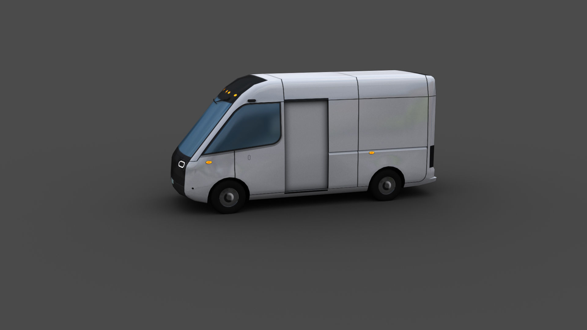 Electric Van 2 Lowpoly Low-poly 3D model_11