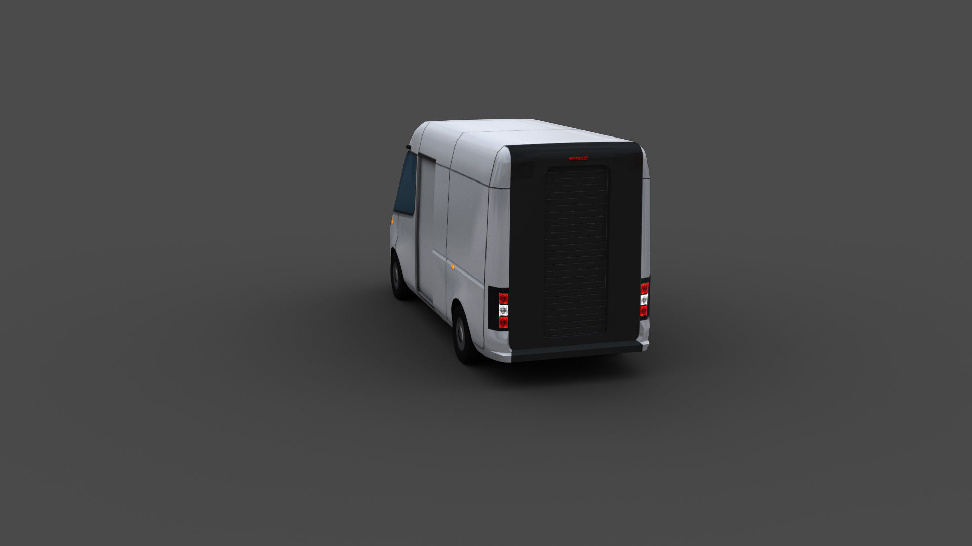 Electric Van 2 Lowpoly Low-poly 3D model_8