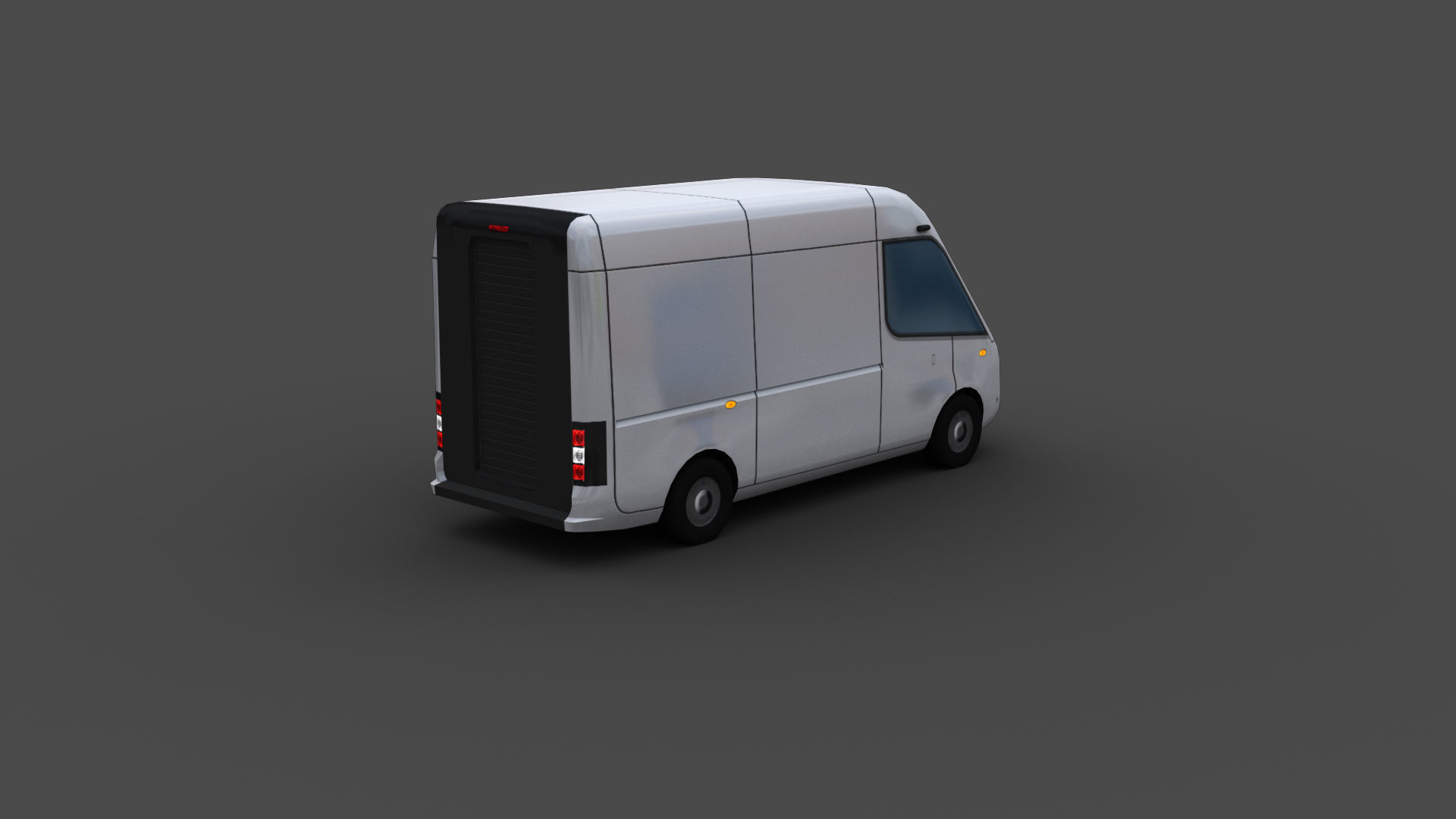 Electric Van 2 Lowpoly Low-poly 3D model_7