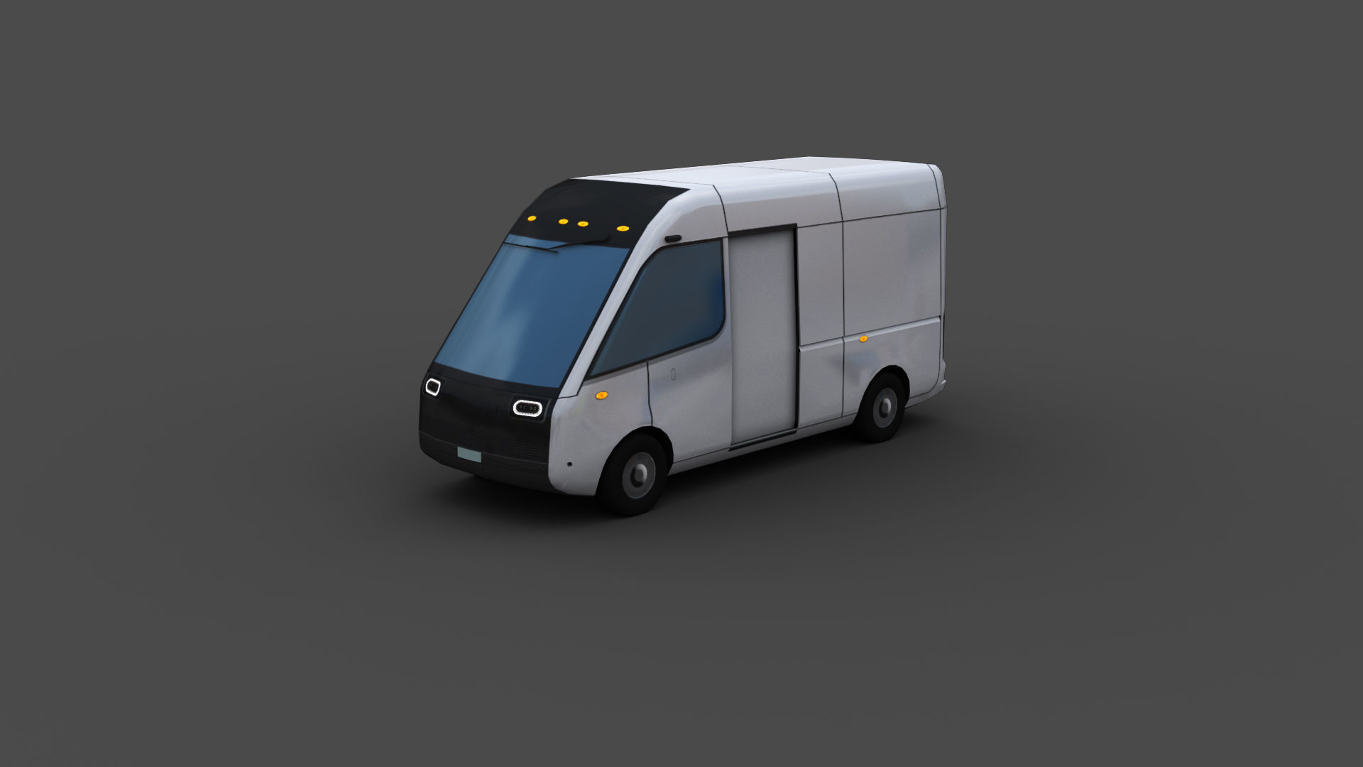 Electric Van 2 Lowpoly Low-poly 3D model_12