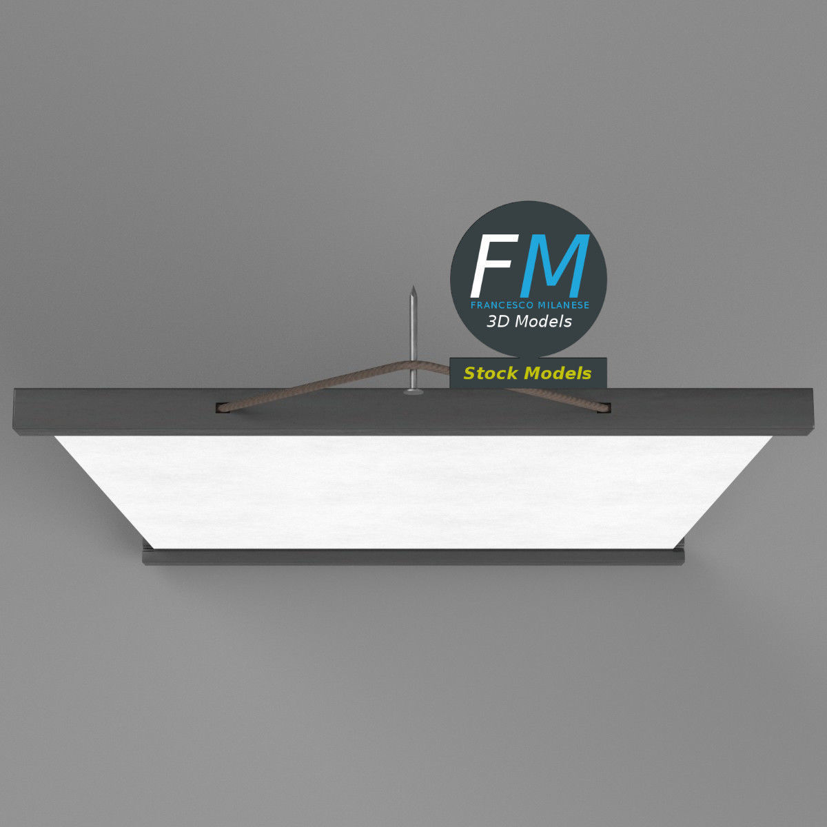 Poster display with rope hanger 3D model_6