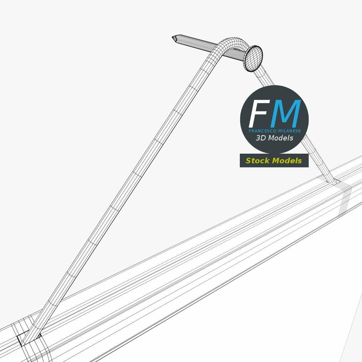 Poster display with rope hanger 3D model_8