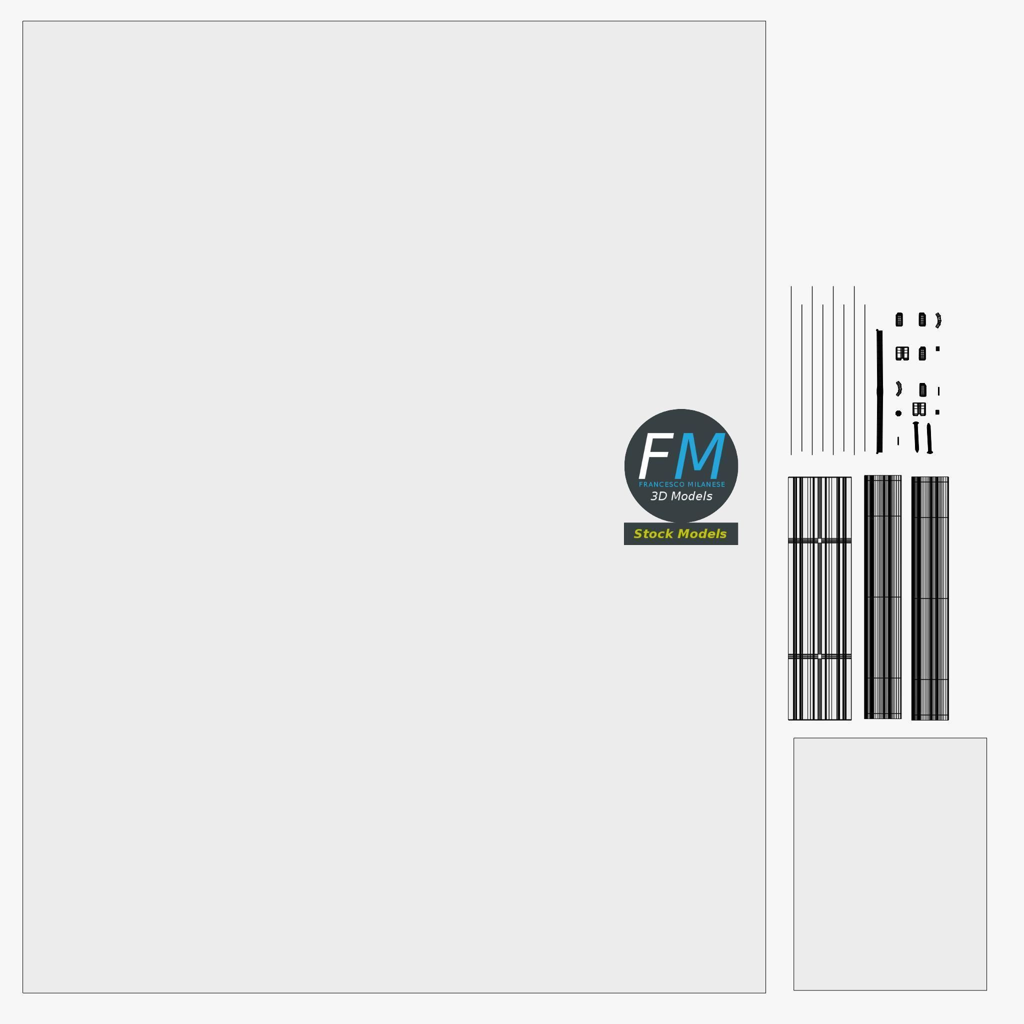 Poster display with rope hanger 3D model_11