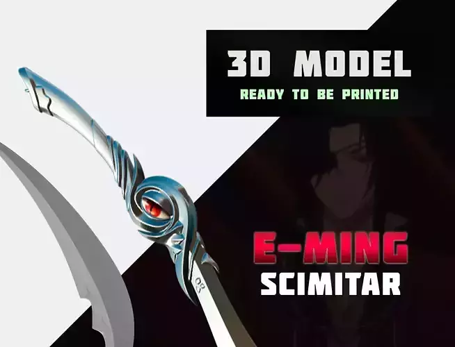 E-Ming scimitar 3D model of Hua Cheng from Tian Guan Ci Fu