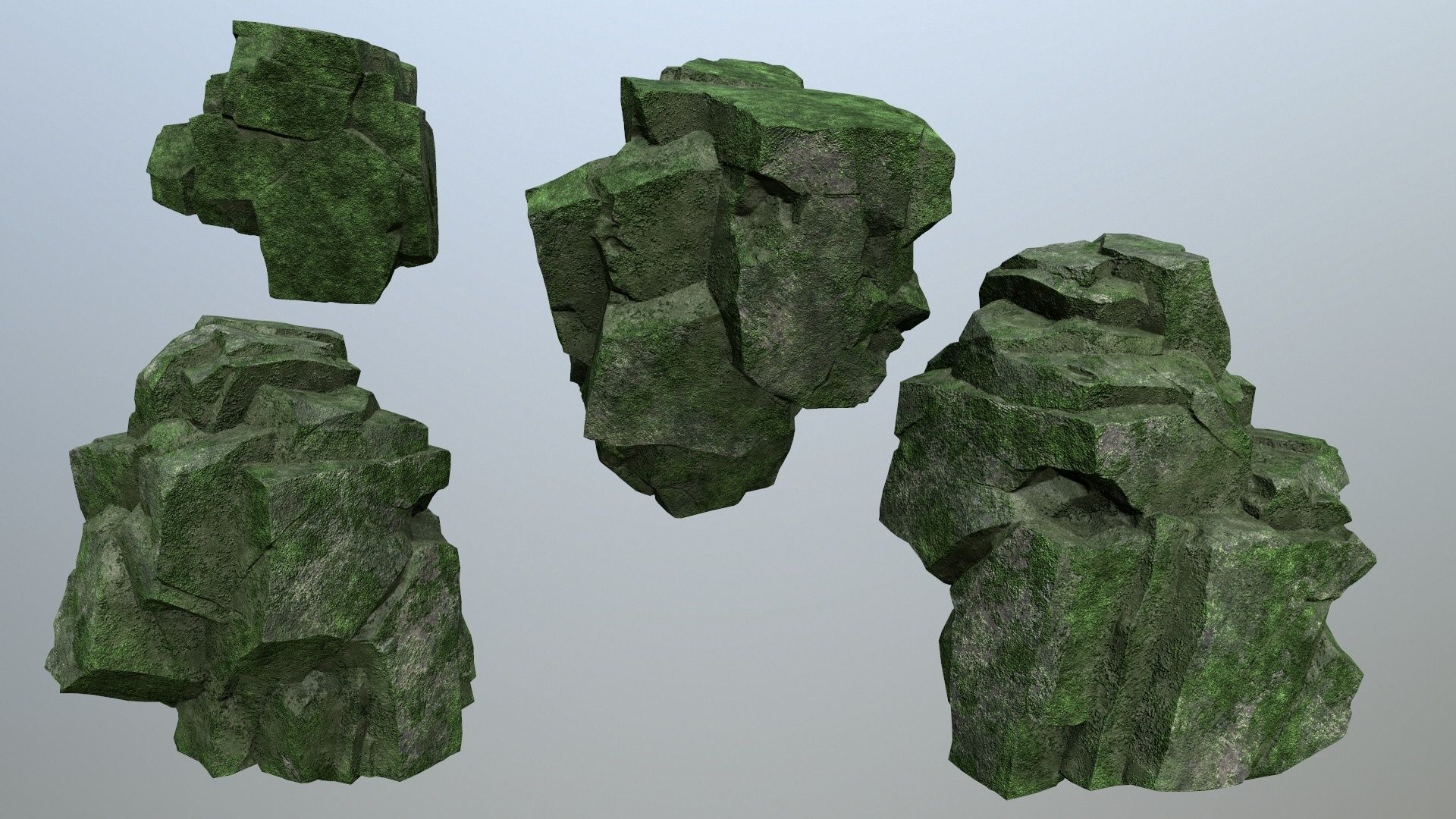 cliff rocks Low-poly 3D model_15