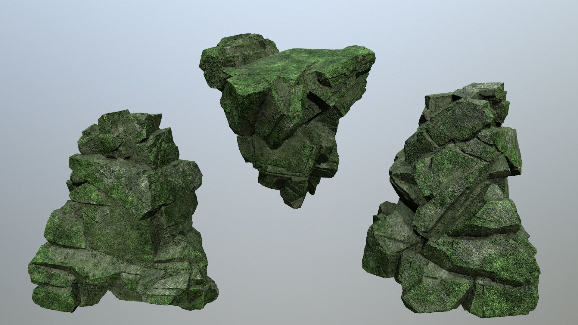 cliff rocks Low-poly 3D model_12
