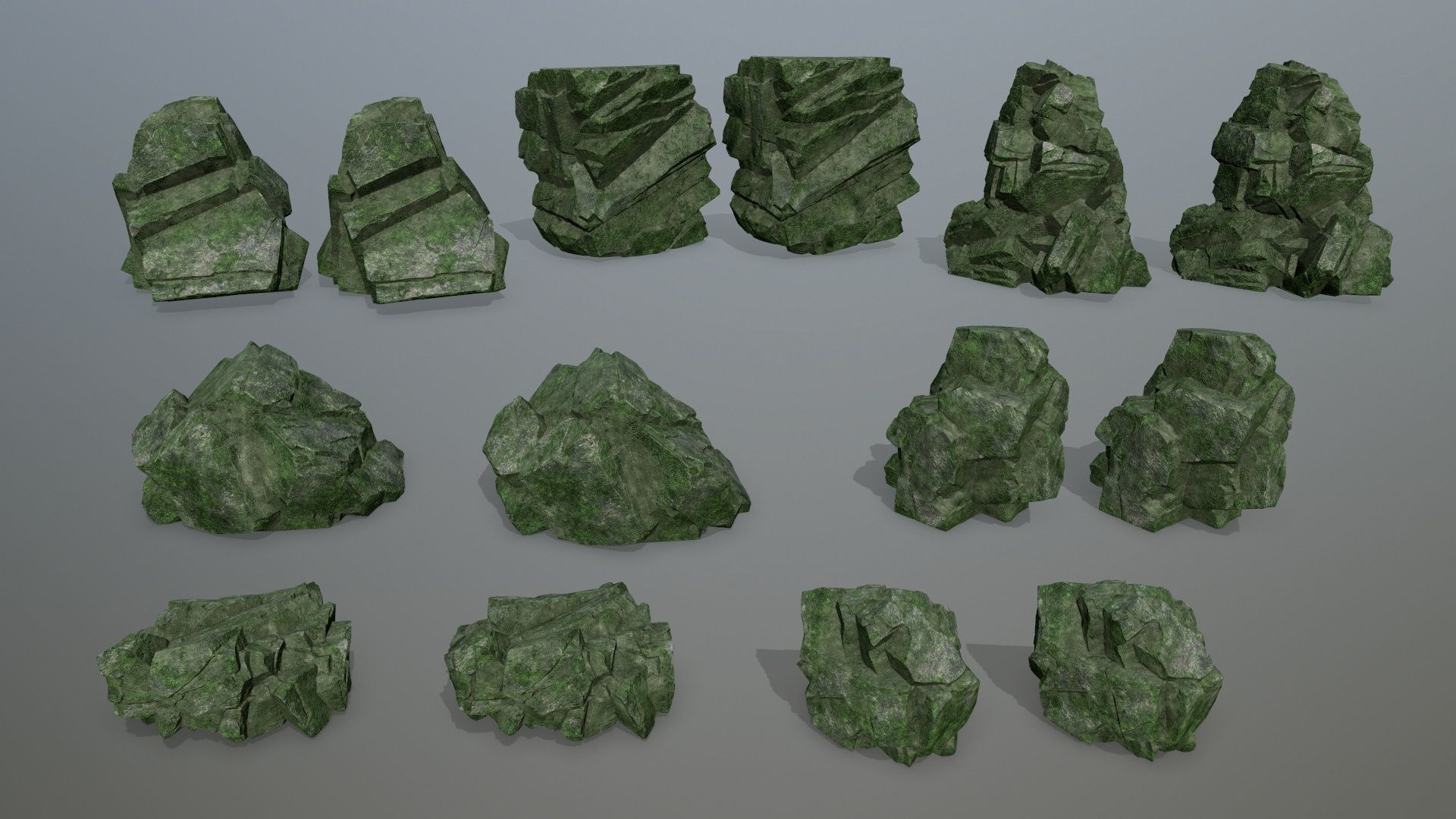 cliff rocks Low-poly 3D model_17