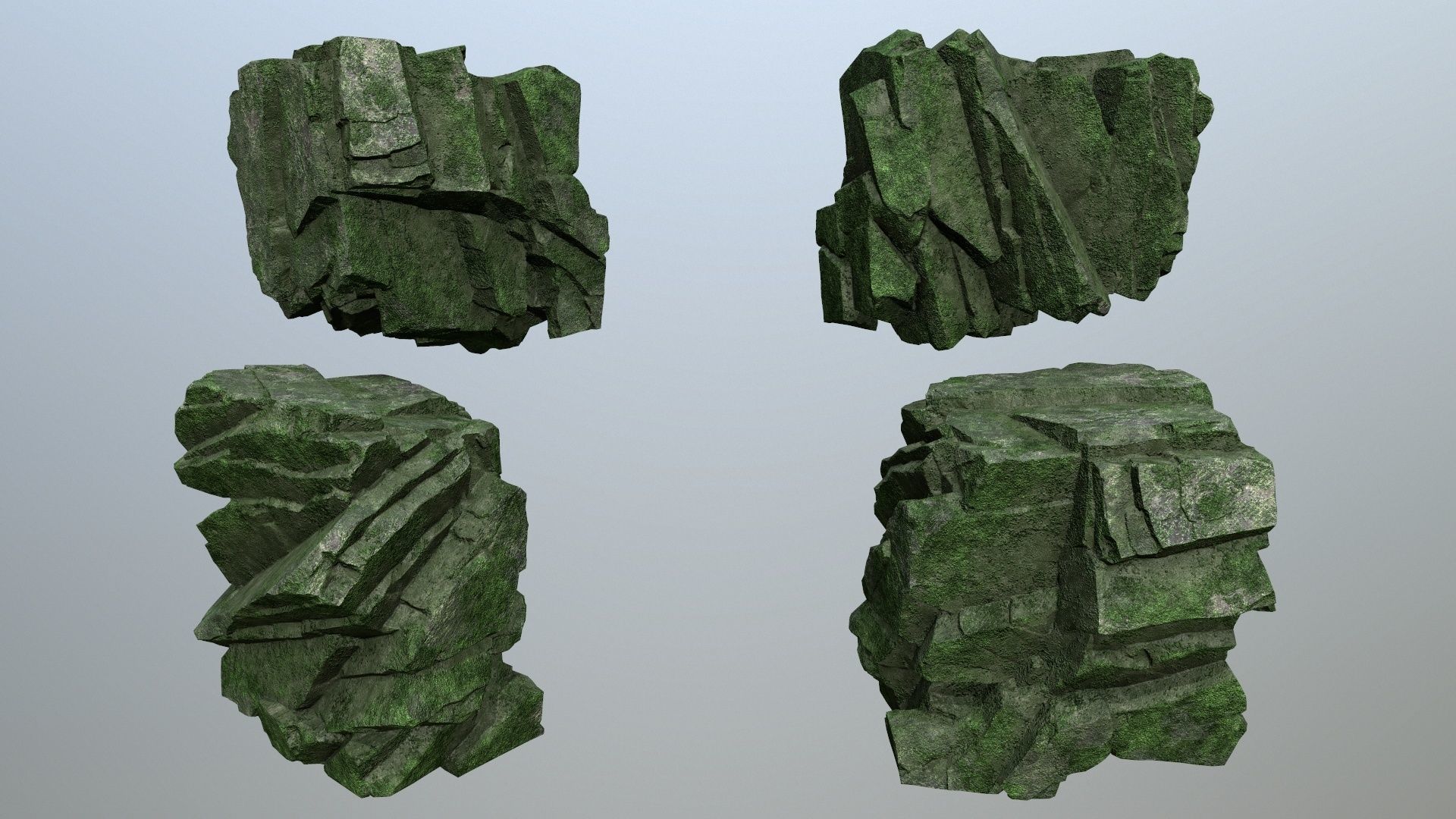 cliff rocks Low-poly 3D model_10