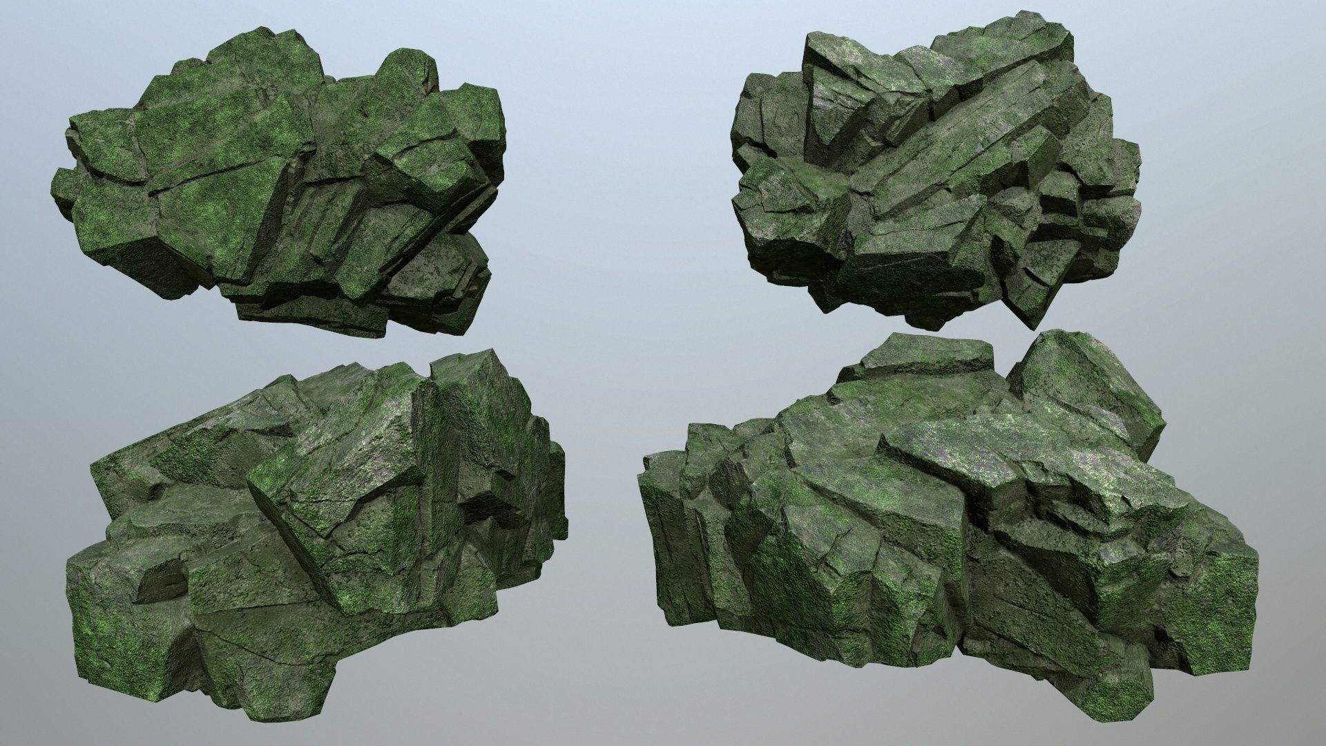 cliff rocks Low-poly 3D model_11