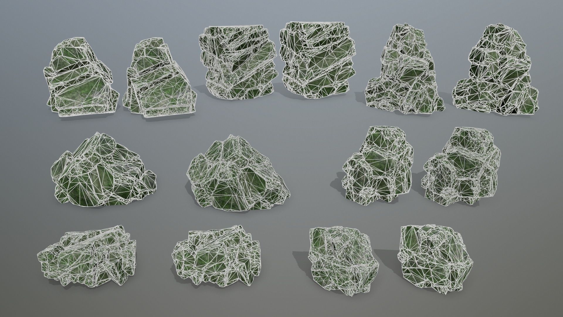 cliff rocks Low-poly 3D model_18