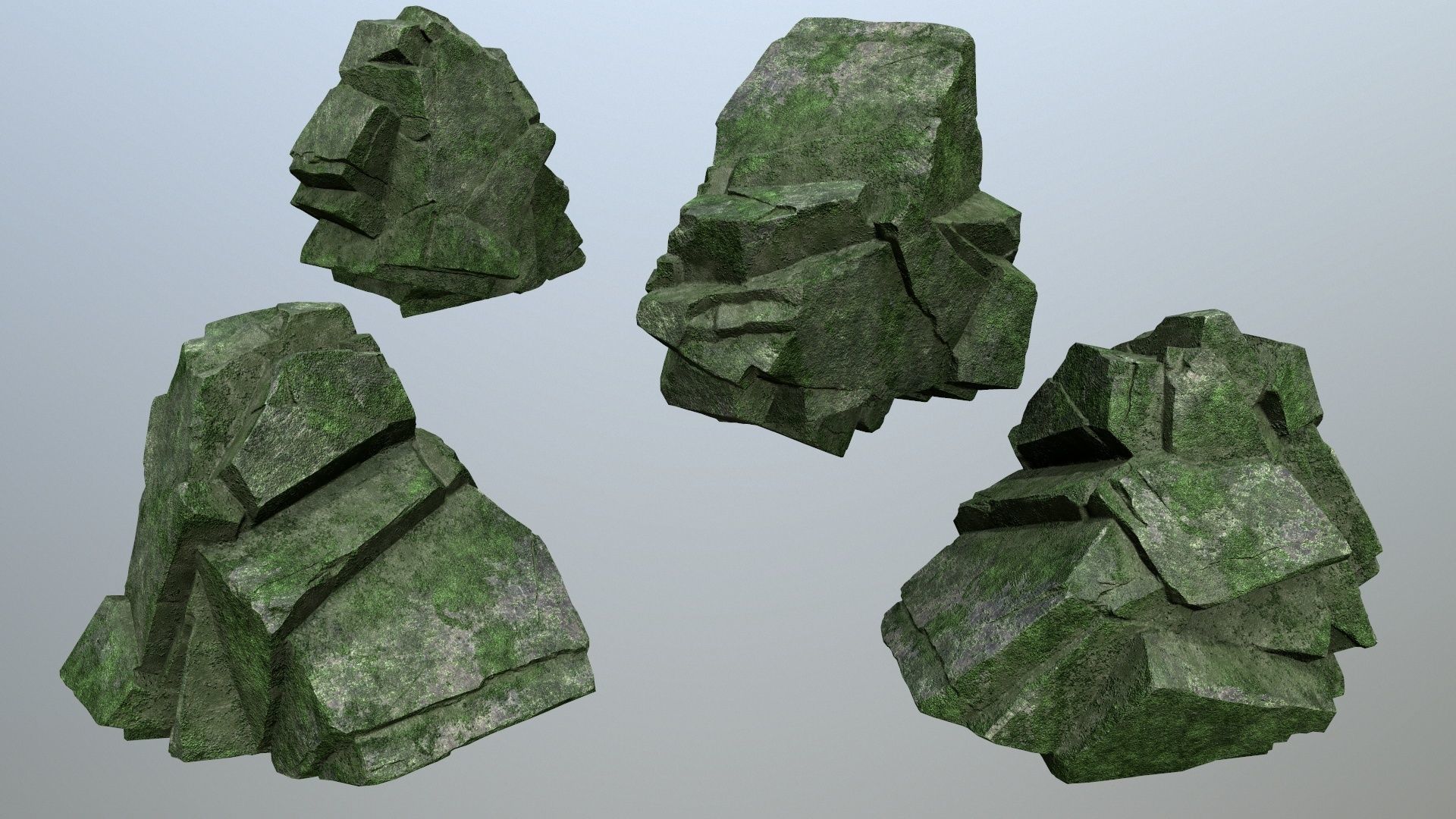 cliff rocks Low-poly 3D model_16