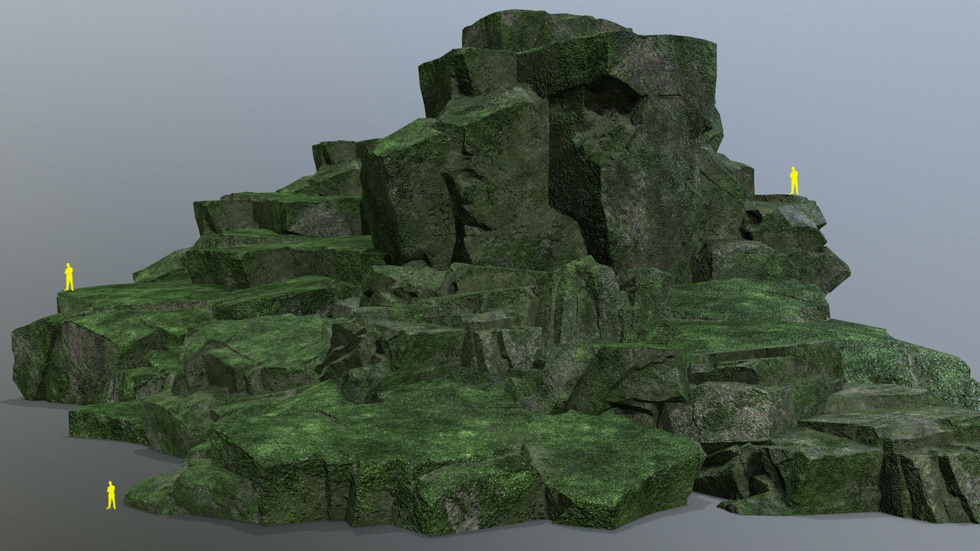 cliff rocks Low-poly 3D model_1