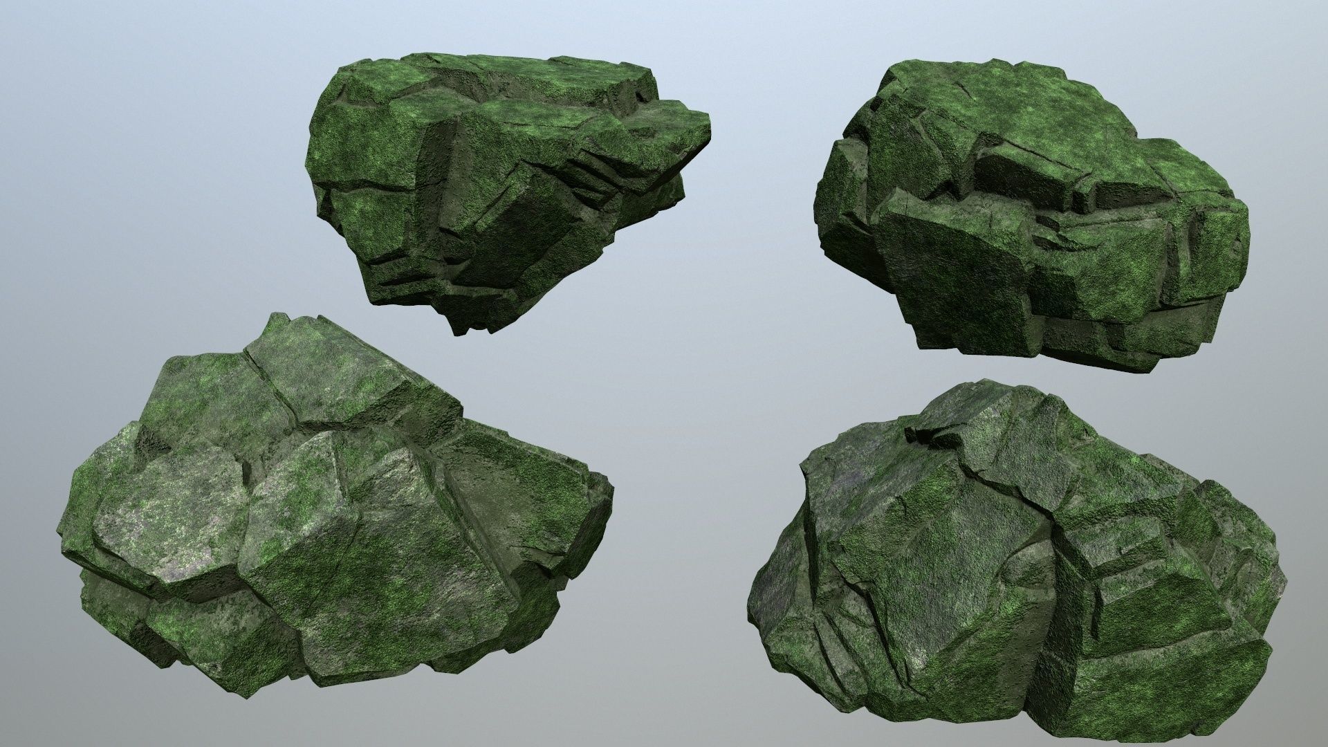 cliff rocks Low-poly 3D model_13