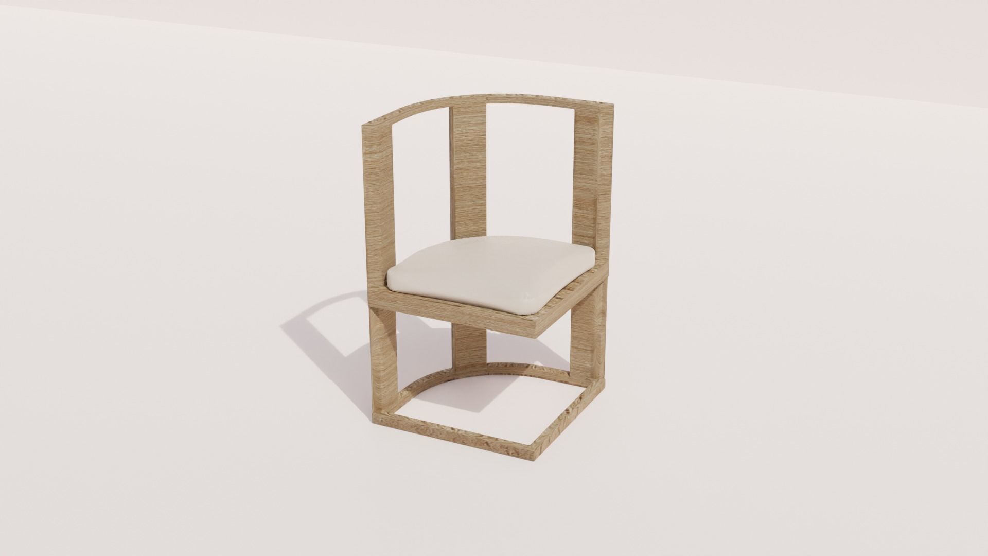 Wooden Dining Table and Chairs Set 3D model 3D model_1