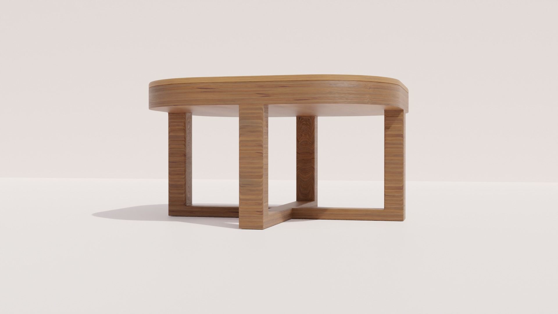 Wooden Dining Table and Chairs Set 3D model 3D model_9