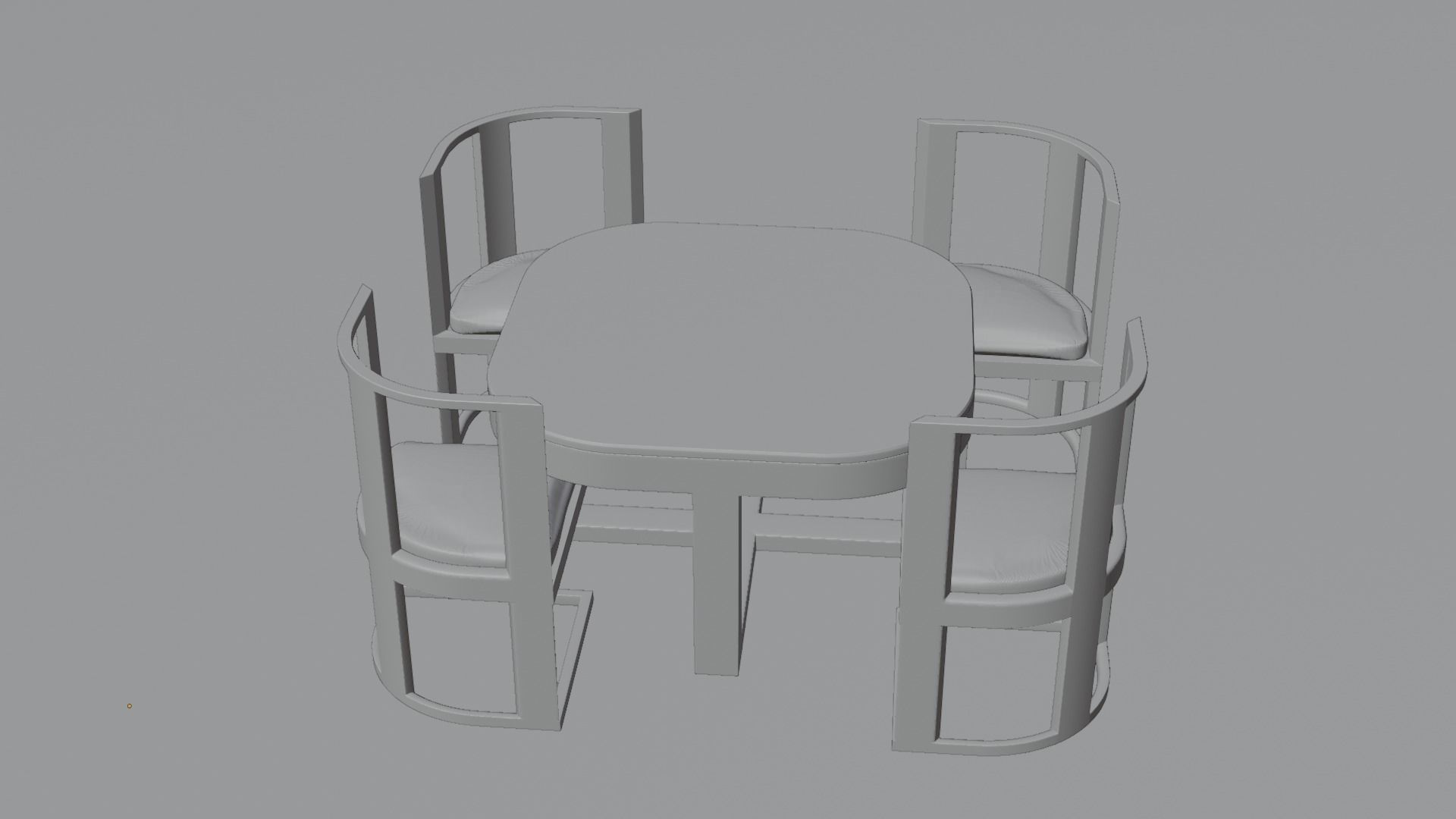 Wooden Dining Table and Chairs Set 3D model 3D model_3