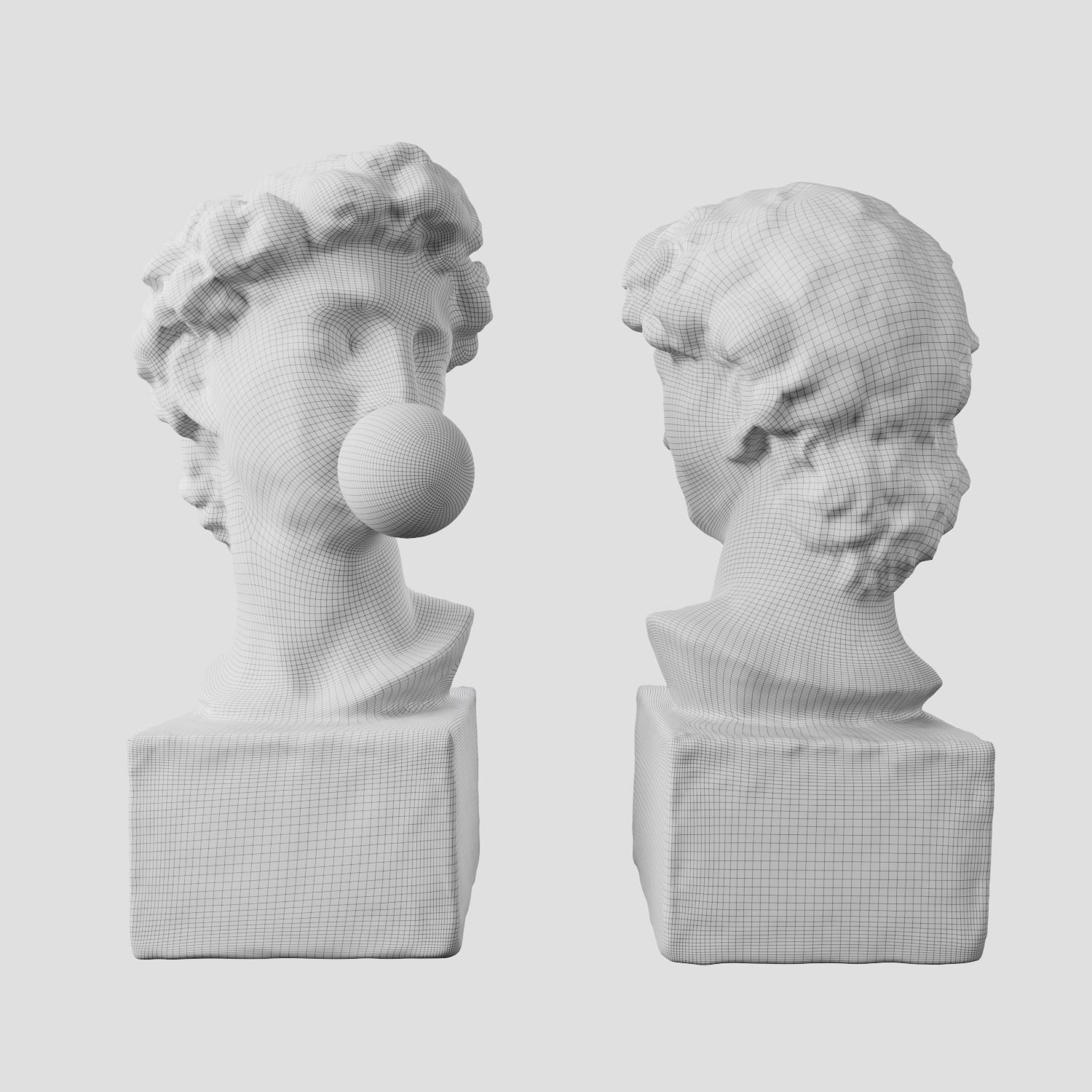 David Sculpture Decoration 3D model_3