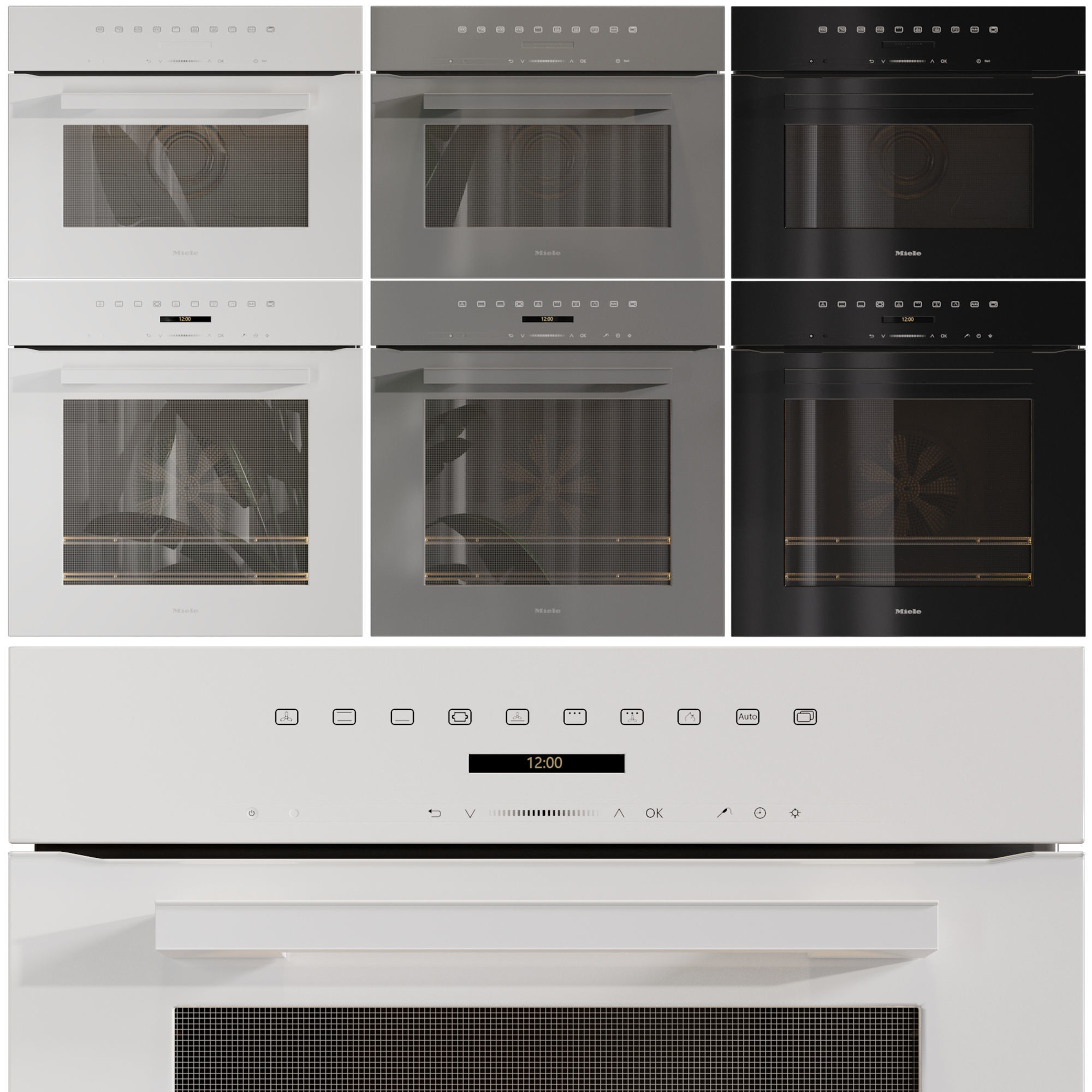 MIELE ovens and microwaves three color options 3D model_1