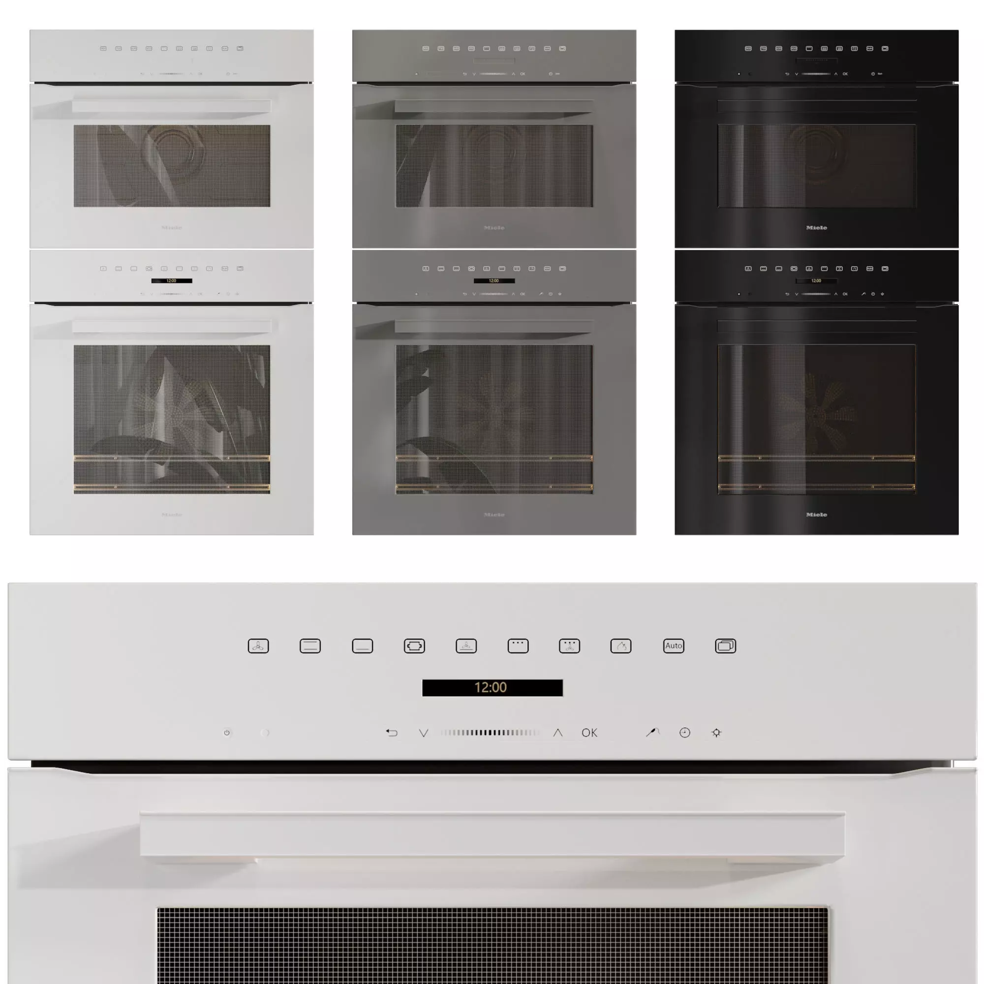 MIELE ovens and microwaves three color options 3D model_0