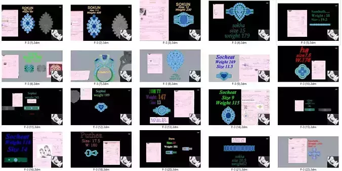 20 ring pieces model rihone drawing 3 d rings ring  gold rings