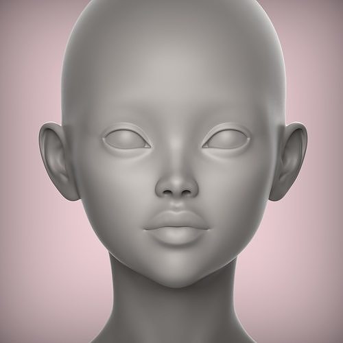 40 3D HEAD FACE FEMALE CHARACTER TEENAGER PORTRAIT DOLL 3D model 3D model