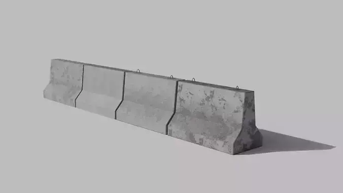 Concrete barriers pack pbr lowpoly