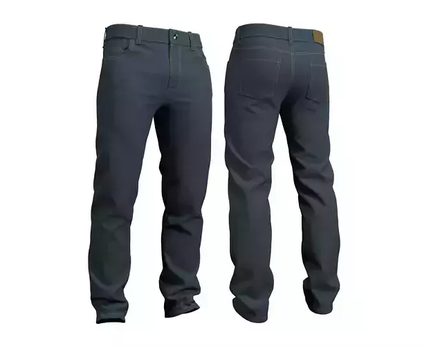 Male Blue Jeans Pants - Marvelous Designer