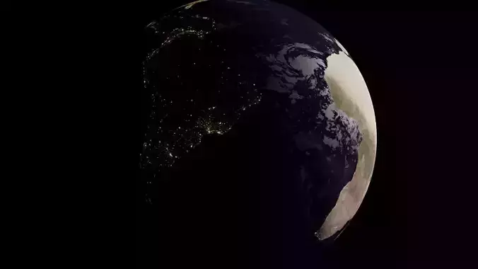 The planet Earth from outer space  Low-poly 3D model