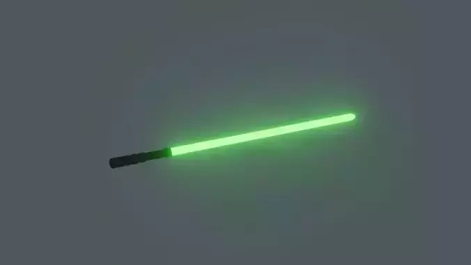 green light saber Low-poly 3D model