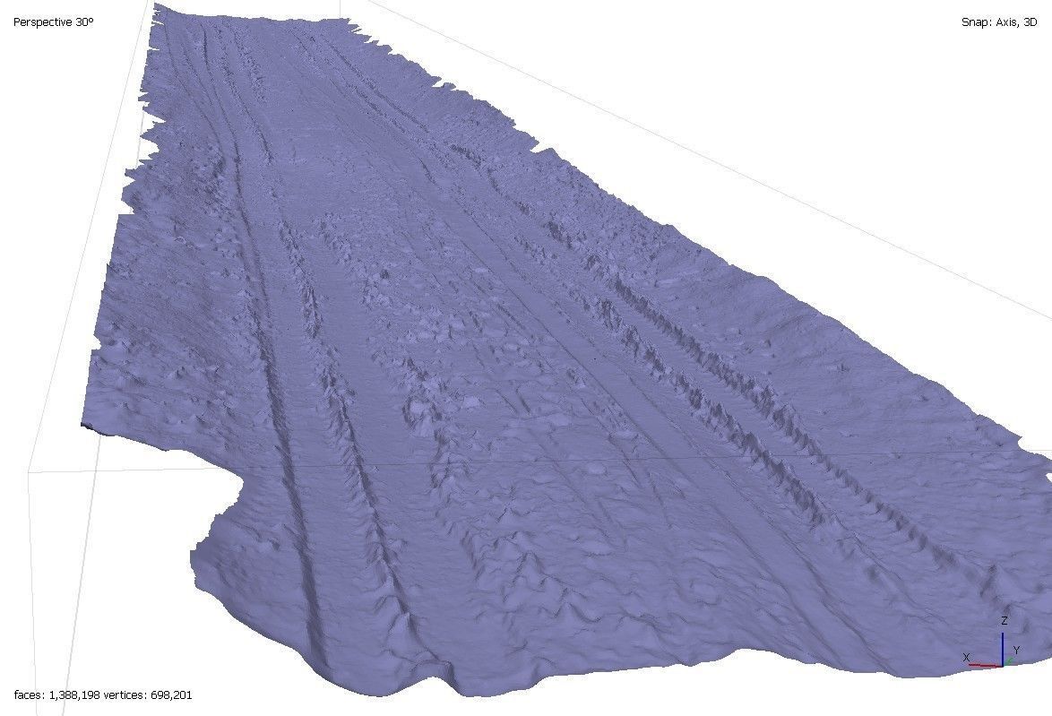 Snowy dirt road 3D model_3